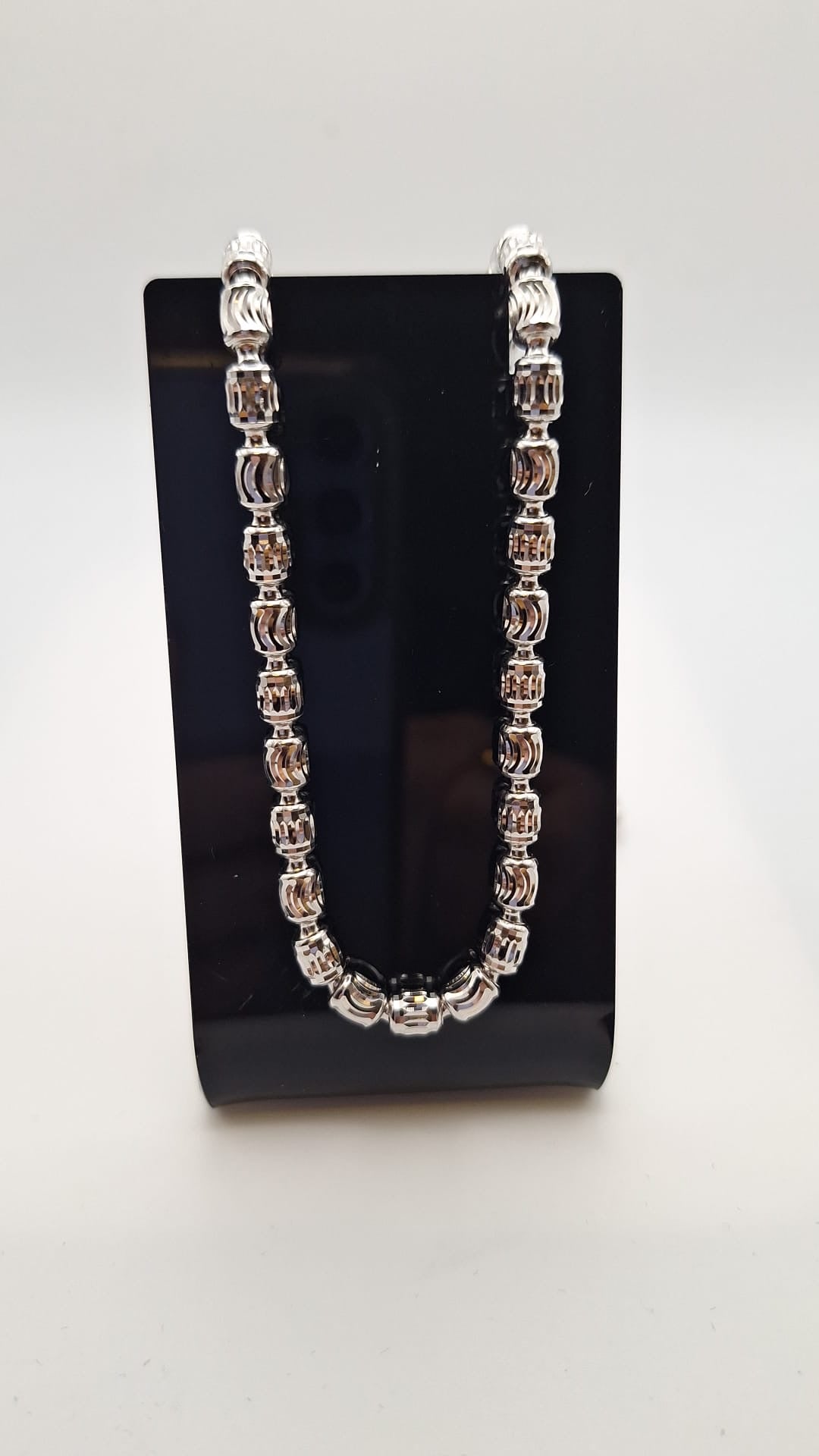 925 Silver Rhodium plated fancy link Italian made Chain