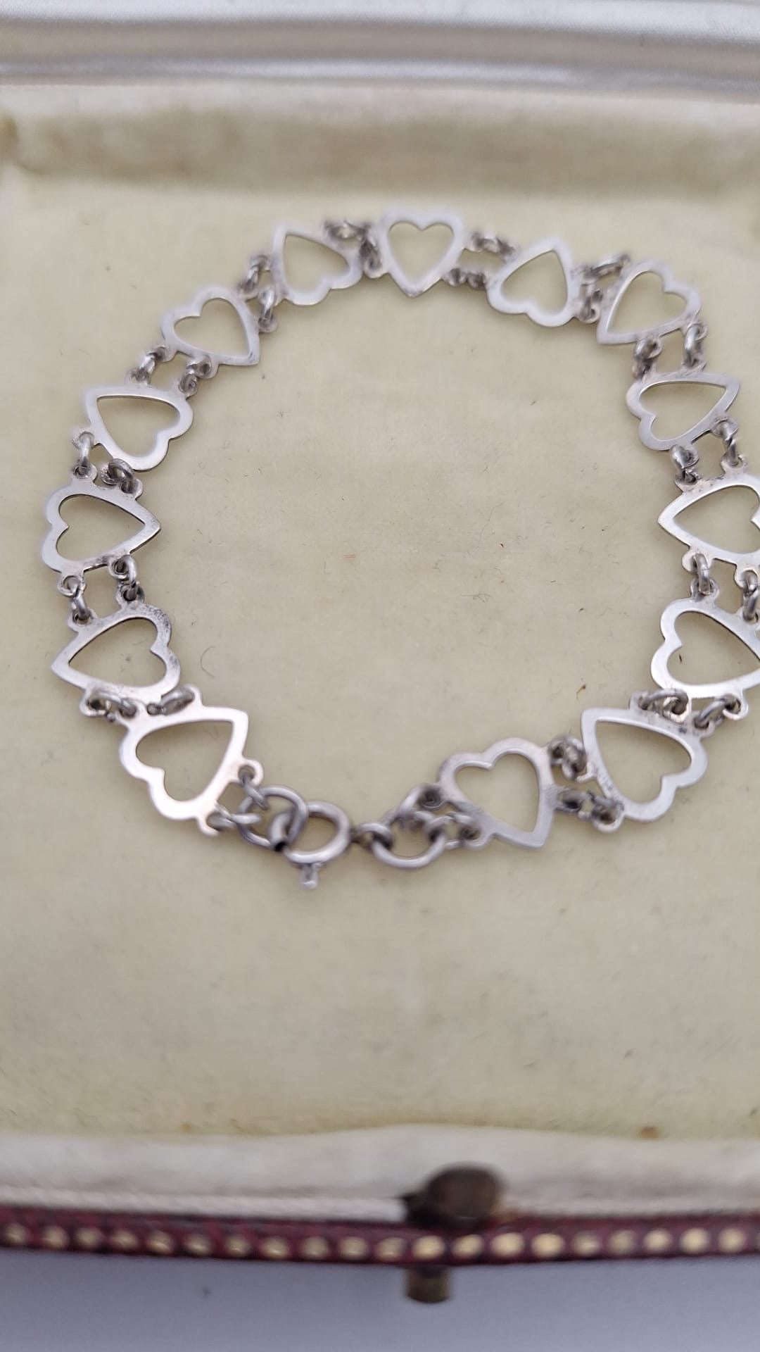 Pre Owned 925 Silver Heart Bracelet