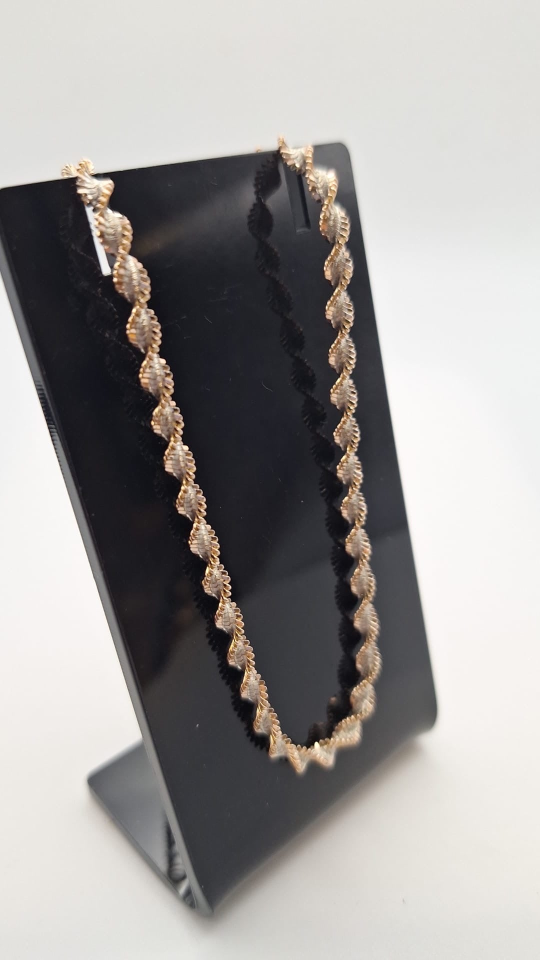 925 Silver and Rose Gold vermeil fancy cut Rope chain