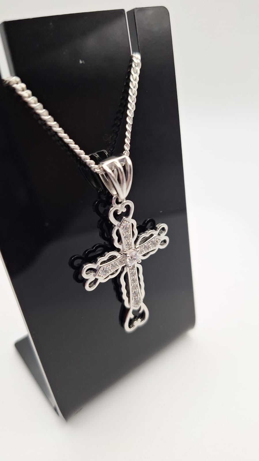アクセサリー vintage silver925 necklace uk 925 Silver and CZ set Cross and Chain – Surrey Goldsmiths and