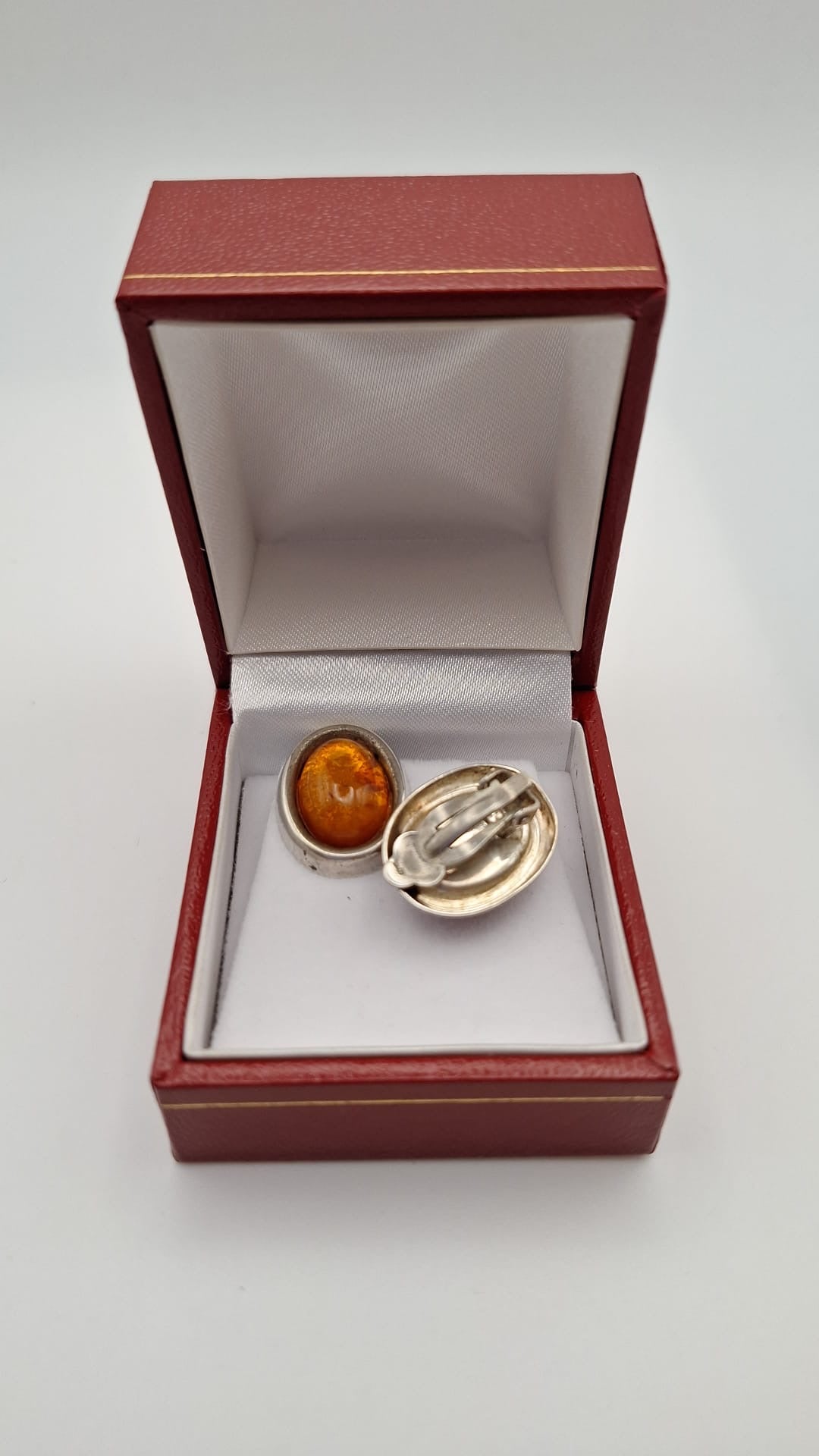 Pre Owned Silver and Amber Earrings