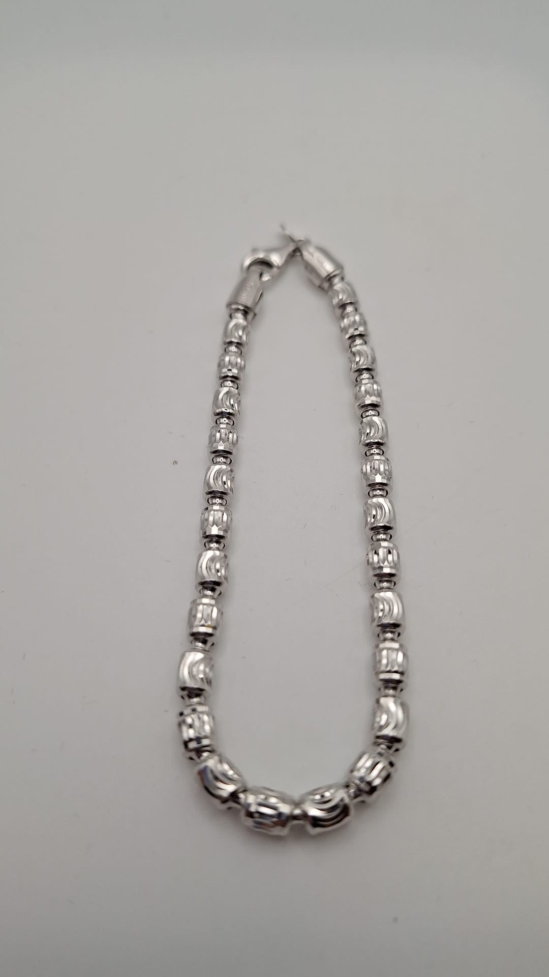 925 Silver and Rhodium plate Italian made Fancy link Bracelet