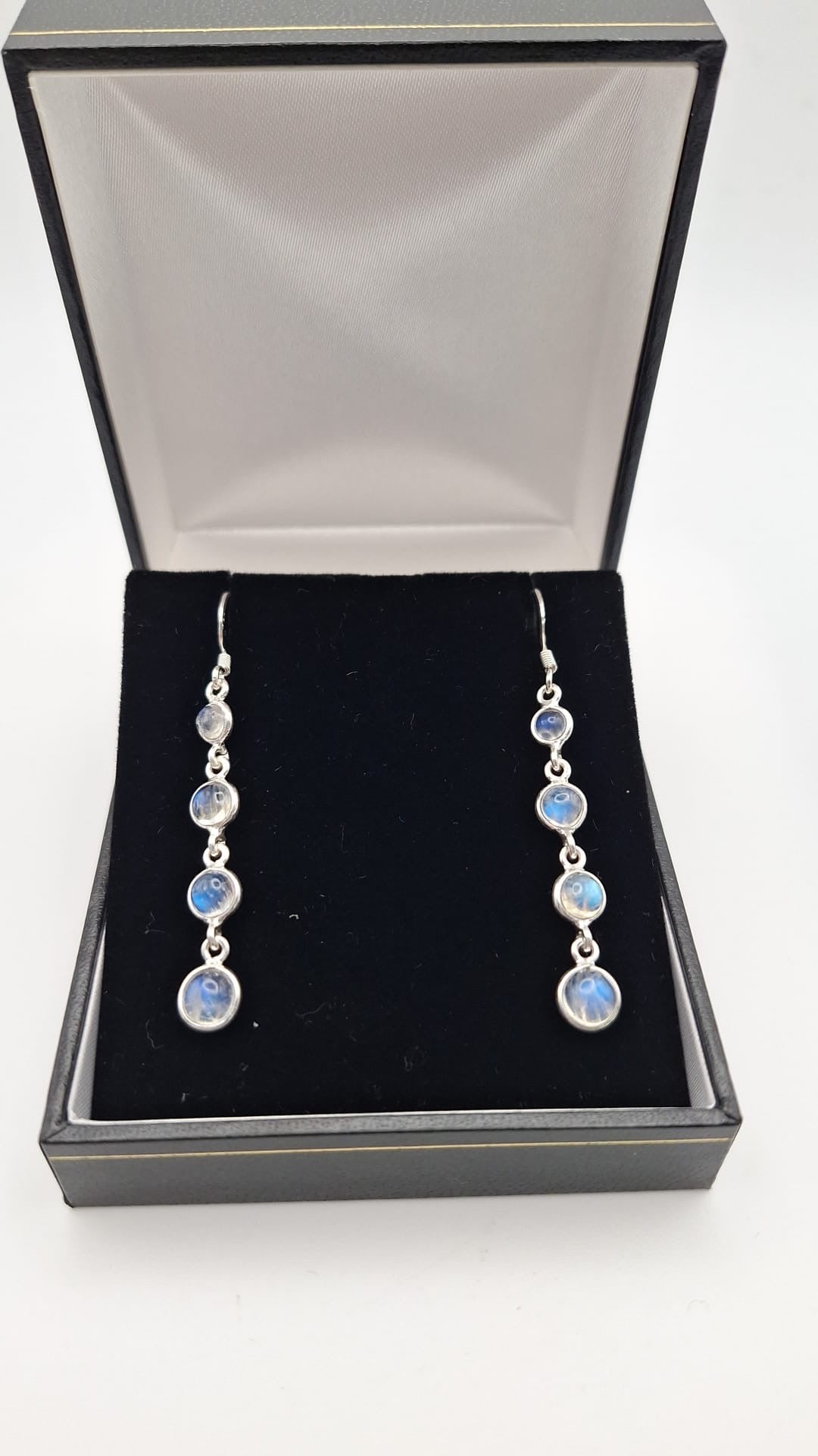 925 Sterling Silver 4 Moonstone drop earrings