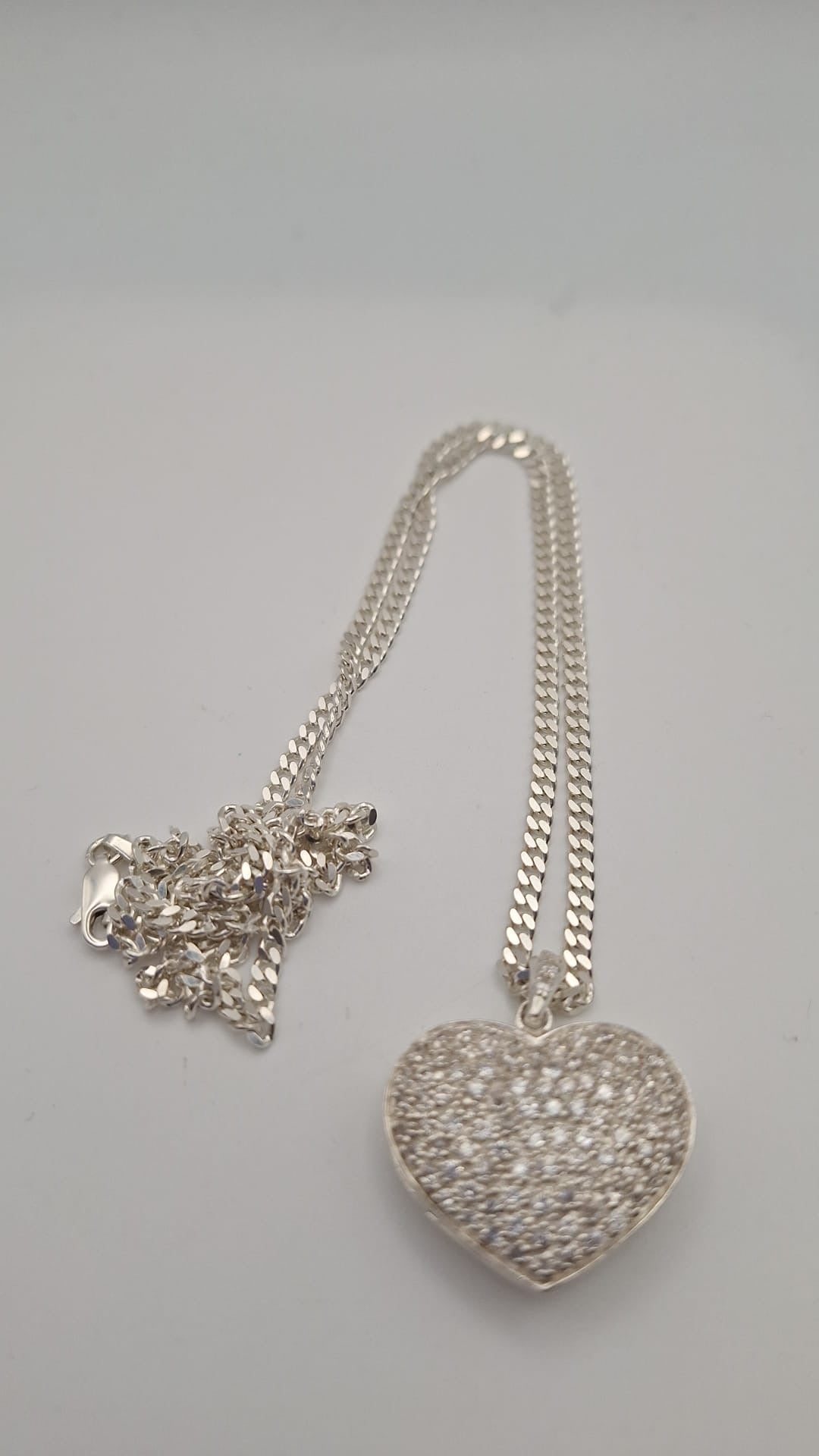 Pre owned Silver CZ set Pendant and Chain