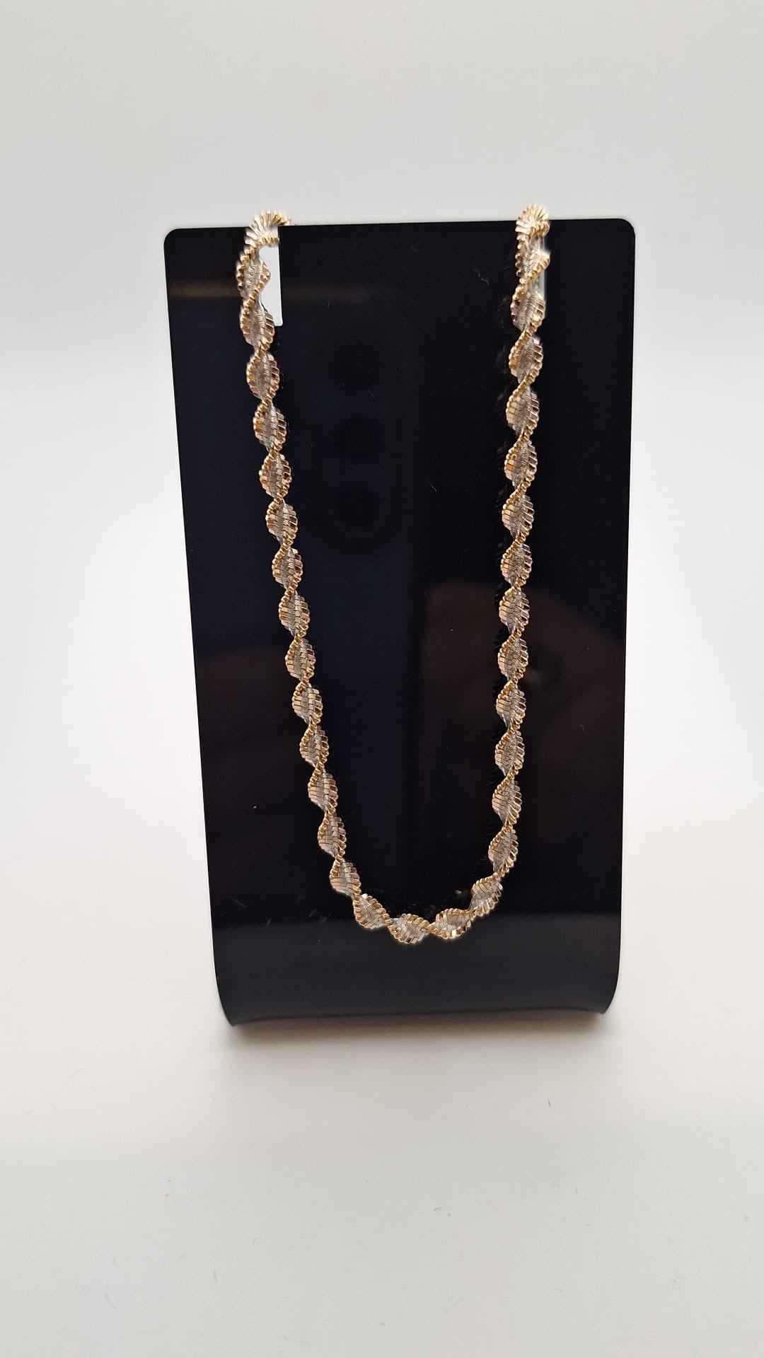 925 Silver and Rose Gold vermeil fancy cut Rope chain