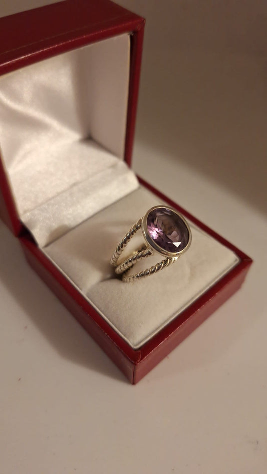 925 Silver and Amethyst Ring