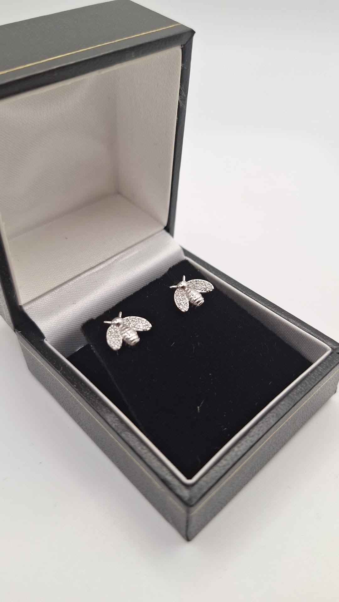 925 Silver and Cubic Zirconia set Bumblebee studs