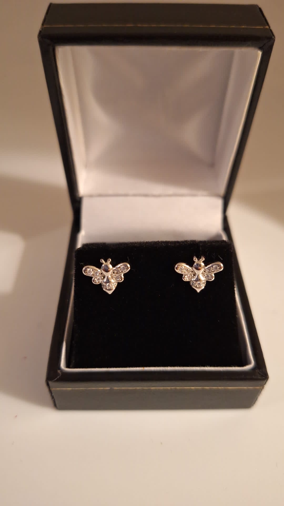 925 Silver and CZ Bumblebee stud Earrings