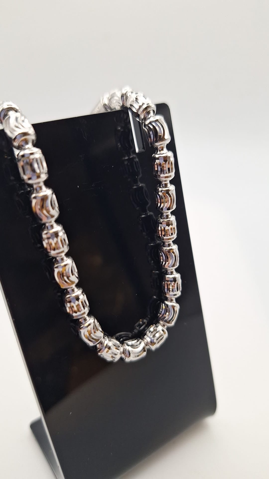 925 Silver and Rhodium plate Italian made Fancy link Bracelet