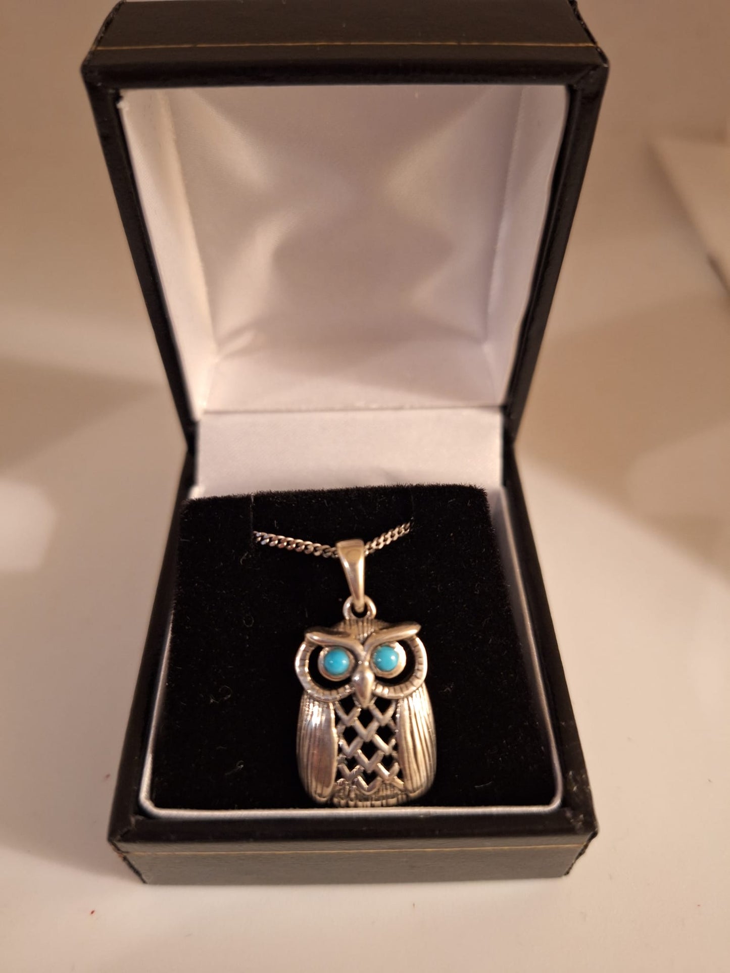 925 Silver and Turquoise Owl Pendant