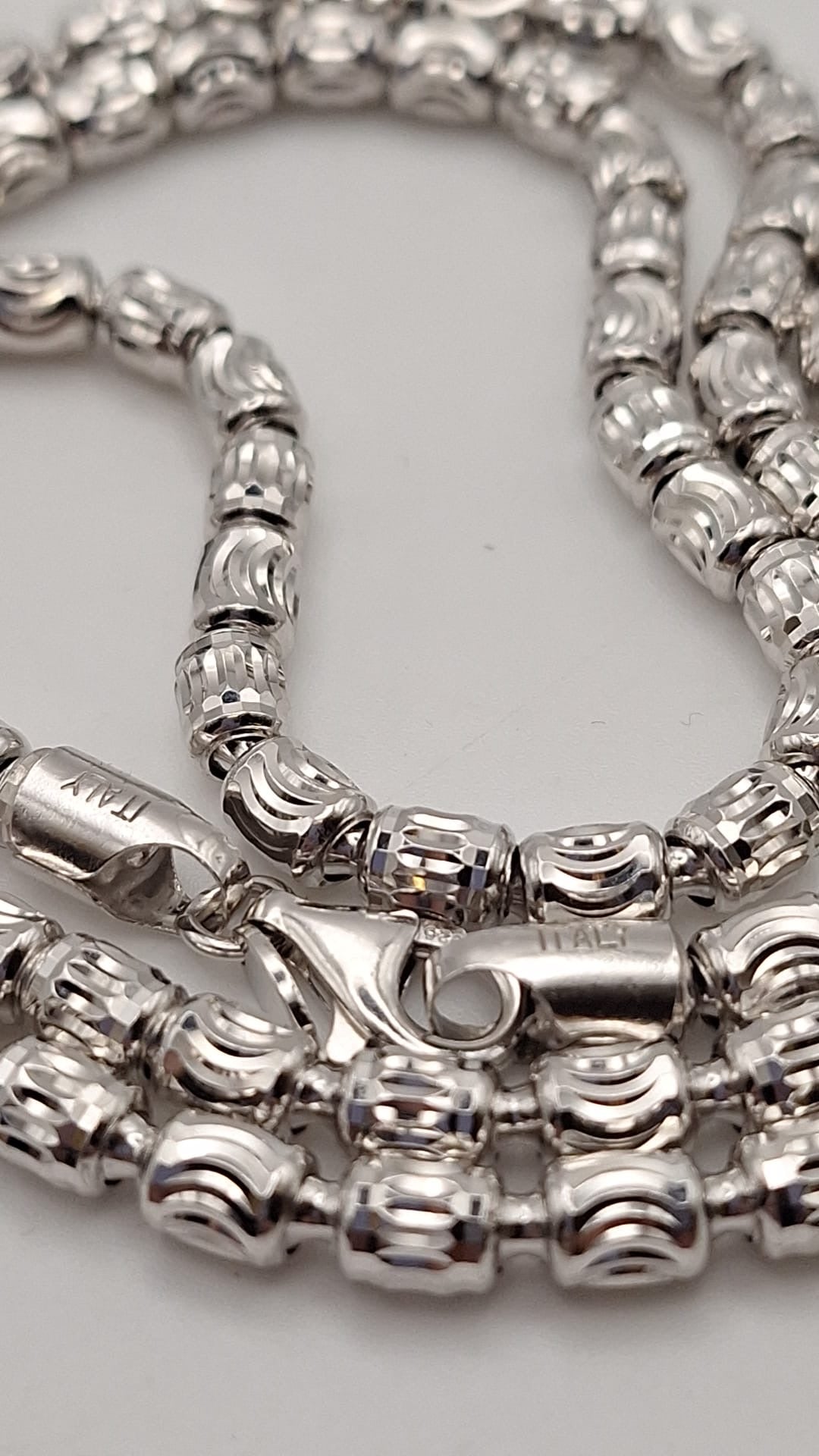 925 Silver Rhodium plated fancy link Italian made Chain