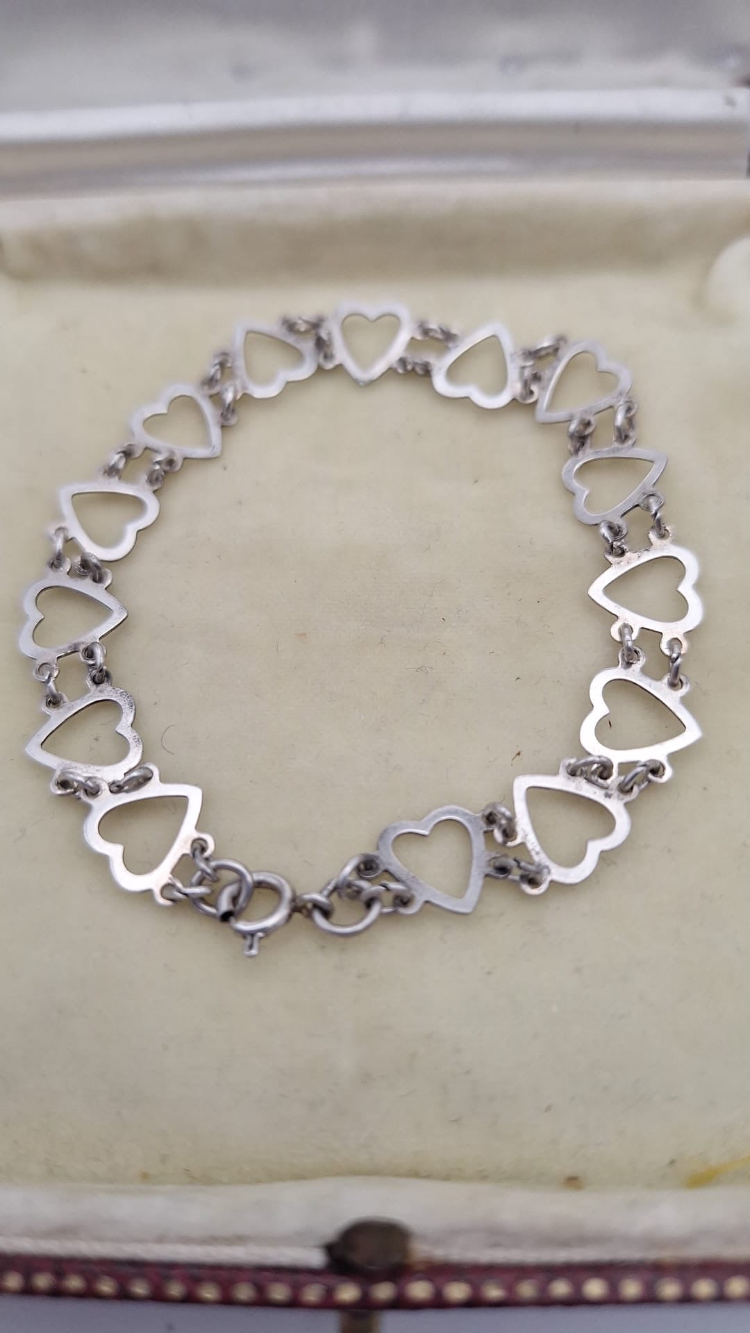Pre Owned 925 Silver Heart Bracelet