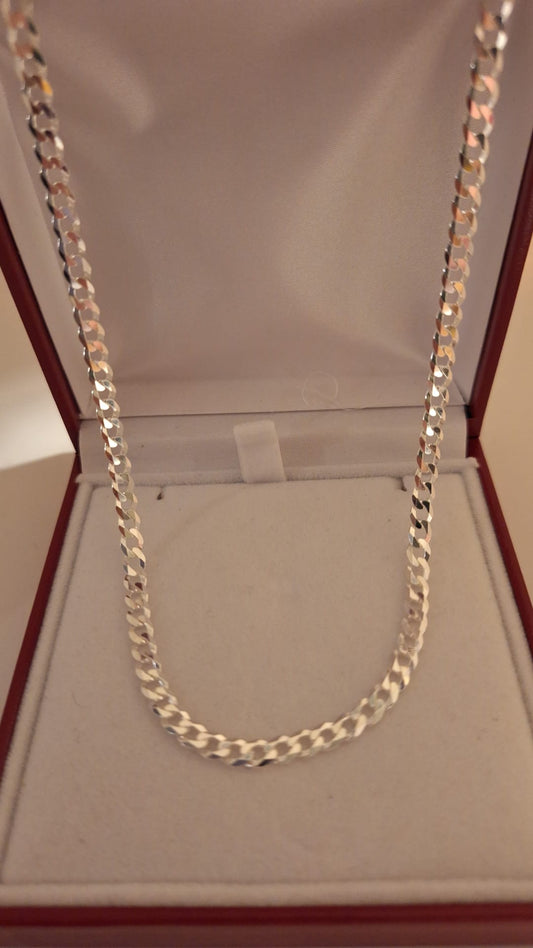 925 Solid Silver Curb Chain