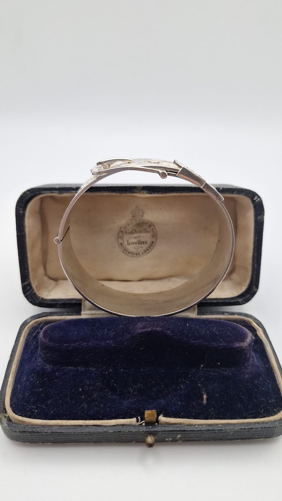 Vintage Solid Silver Buckle Bangle