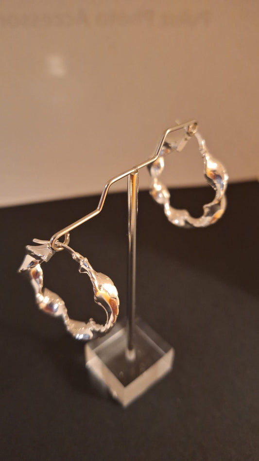 925 Silver Chunky twist hoop earrings