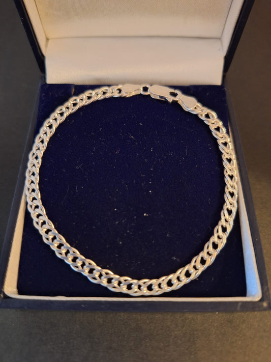 925 Silver Double Curb Ladies Bracelet