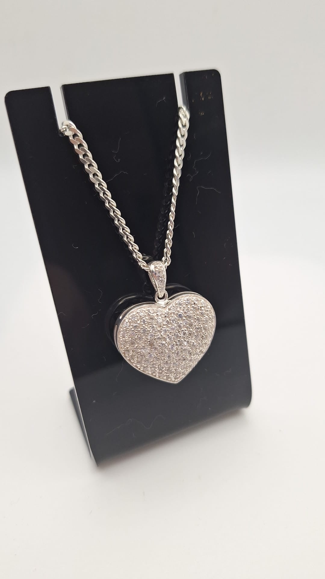 Pre owned Silver CZ set Pendant and Chain
