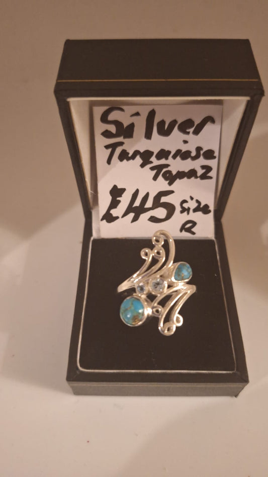 925 Silver Turquoise dress ring