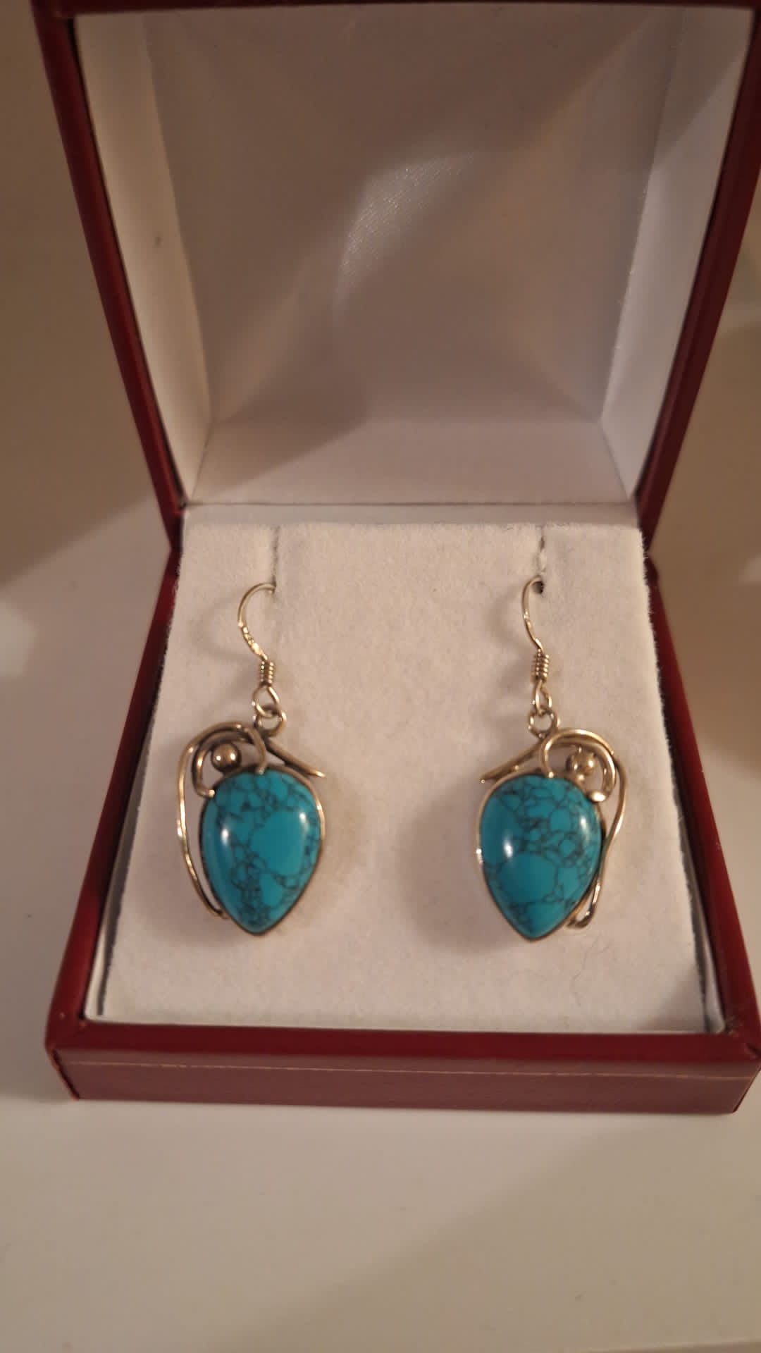 925 Silver and Turquoise drop Earrings