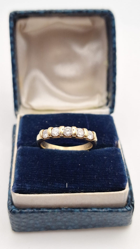 Pre owned 9ct Gold five stone Diamond Eternity Ring