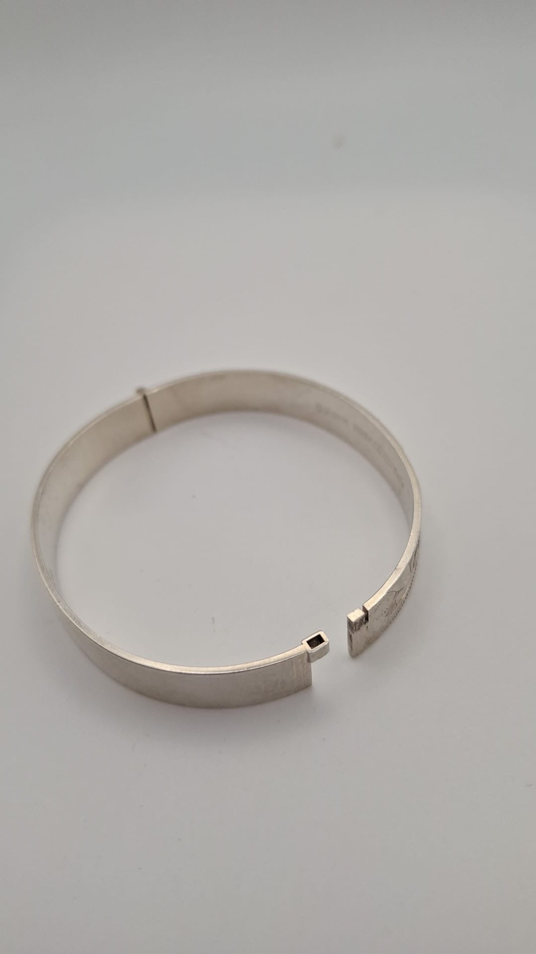925 Solid Silver Engraved Bangle