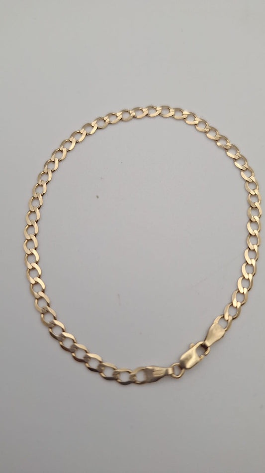 Pre Owned 9ct Gold Curb Bracelet